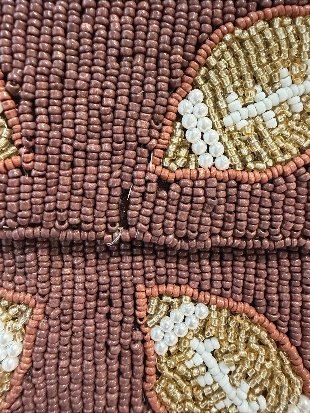 Beaded Football shoulder  in Chocolate Brown